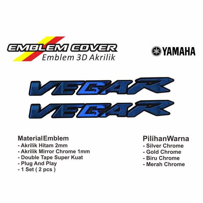 emblem 3d yamaha vega r sepasang stiker timbul akrilik vega r emblem body motor vega r Motorcycle