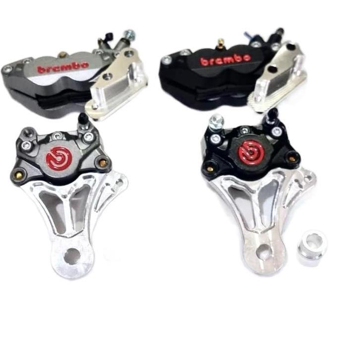 Promo PAKET KALIPER VARIASI BIG POT DEPAN BELAKANG PLUS BREKET FULL SET NINJA R RR SATRIA FU Cakram 