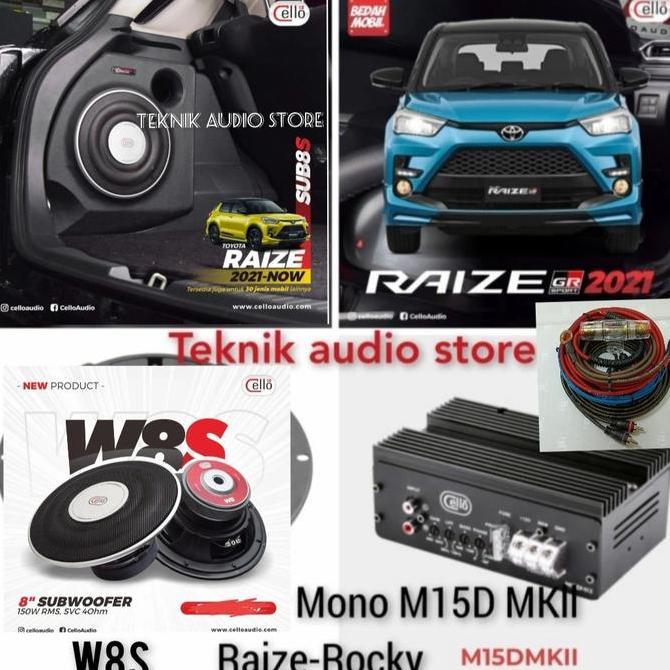 TERBARU - Subwoofer pnp Cello 8inch W8 SL+Power Toyota Raize-Rocky &Mobil lain