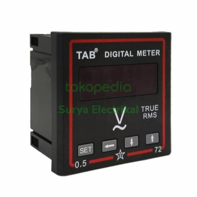 Voltmeter Digital AC 0 - 600 volt 72x72 TAB Volt meter