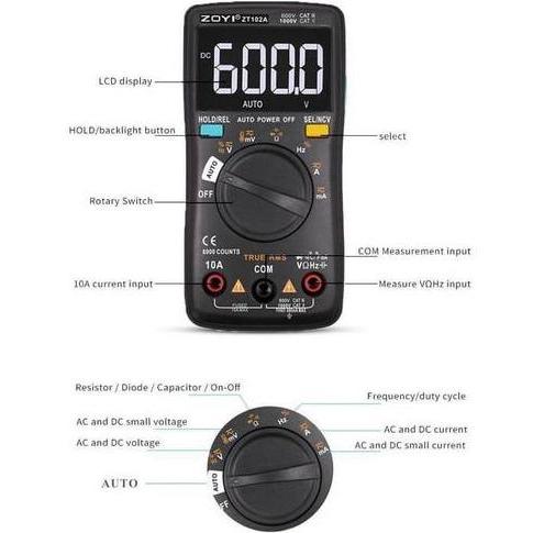Multimeter Digital Avometer Multitester Auto Ori Zoyi / Intelegent