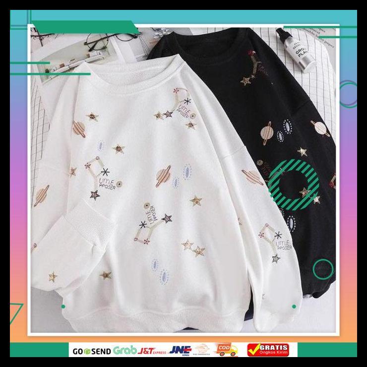 PROMO STAR GALAXY SWEATER WANITA OVERSIZE - SWEATER KEKINIAN KOREAN STYLE BAJU BANDUNG TERLARIS TERM