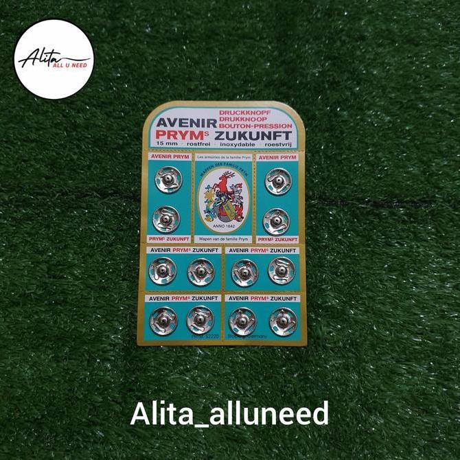 Kancing Jepret PRYM 15 mm/ Kancing Cetet 15 mm/ Kancing Cetet PRYM 15 mm