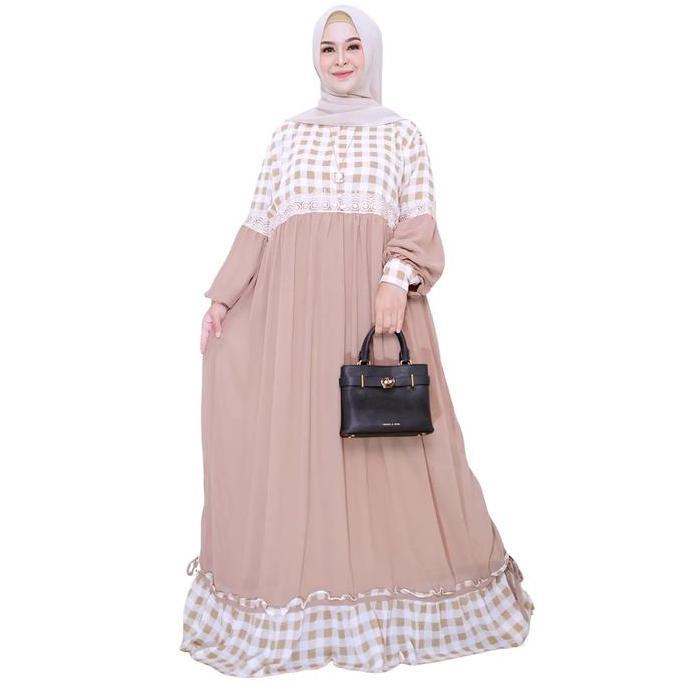 Terbaru Gamis Jumbo Simple Bakhri Kotak Bahan Ceruty Full Furing Busui Size Xxxl Ld 130 Baju Dress M