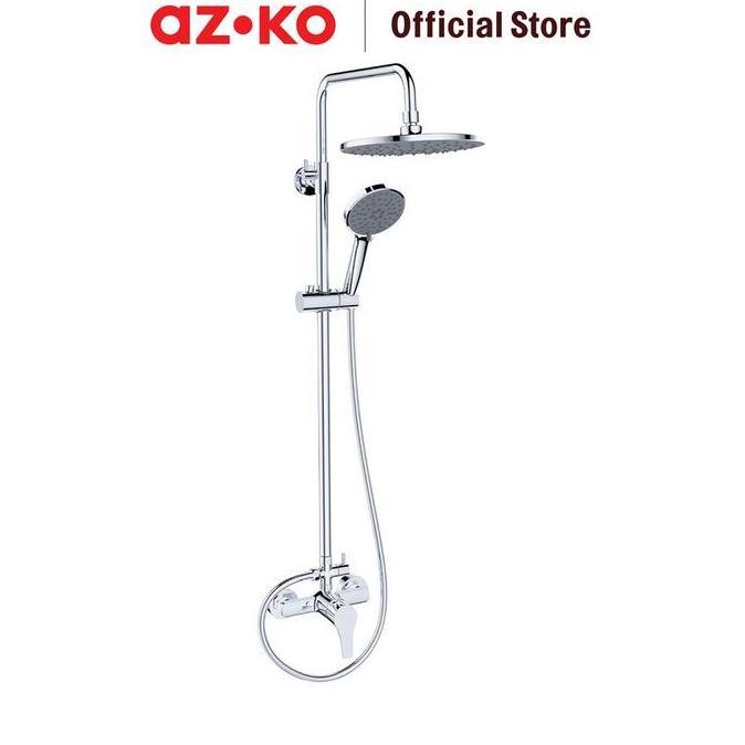 Azko Acroz Set Essencio Shower Mandi - Metalik Chrome Shower Kamar Mandi Perlengkapan Kamar Mandi Pe