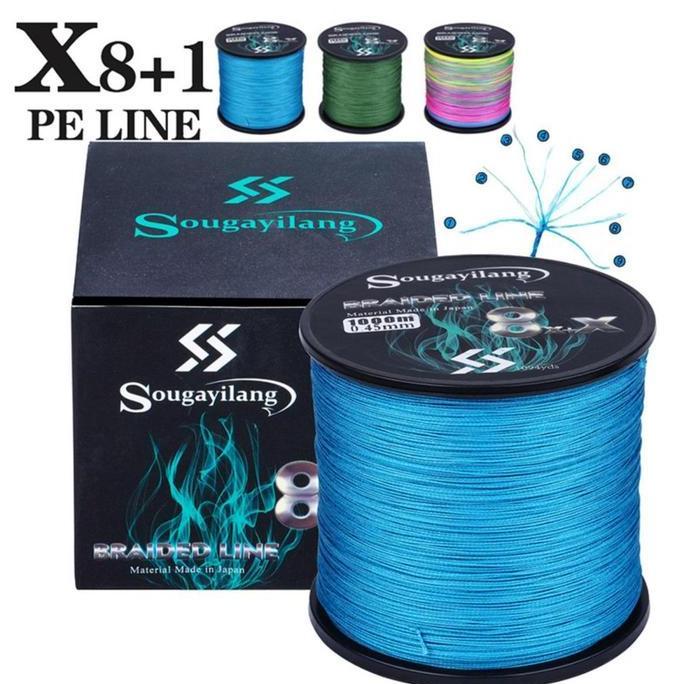 Sougayilang Senar Pe 9 Untai 300M 500M X9 Kepang Tali Pancing Line Senar Pancing