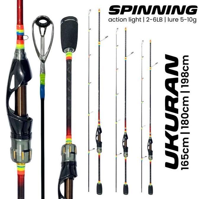 Pusat Alat Pancing - Joran Spinning Lure Action Light Tongkat Pancing Red Rainbow Gen 2 / Rainbow 2-