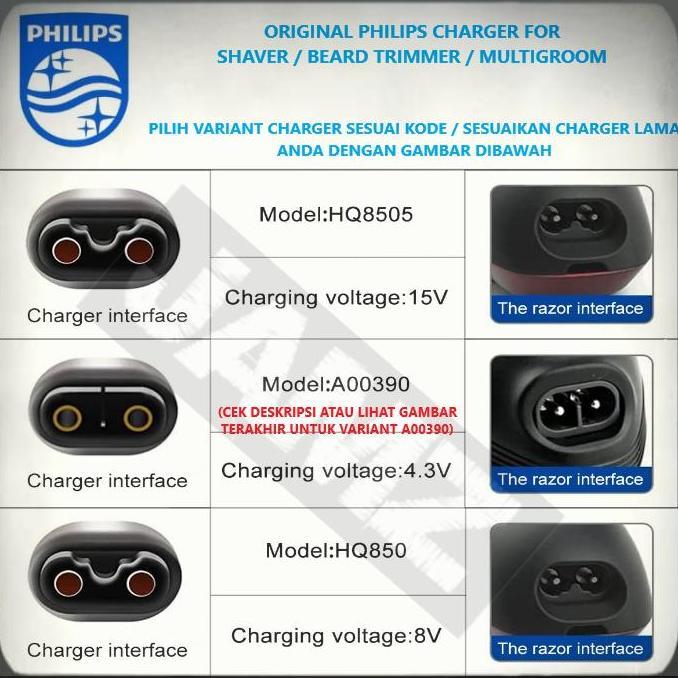 PHILIPS Charger Original HQ8505 A00390 HQ850 Adaptor Charger Ori