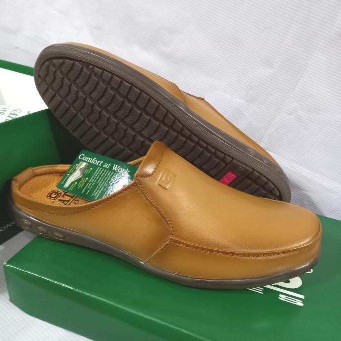 New  sepatu sandal slop pria kulit asli Gats Nb 0002 original camel