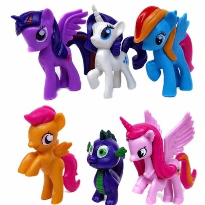 Ready 6pcs Topper Little Pony, Topper Kuda Pony, Hiasan kue Pony