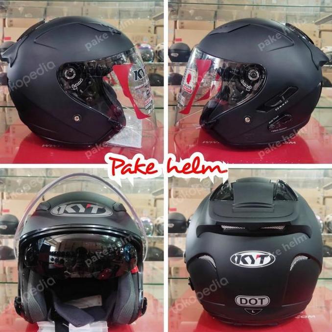 DR147 - HELM KYT GALAXY SLIDE SOLID HITAM DOFF ORIGINAL 100%