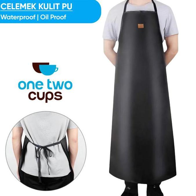 WESLEY Apron Celemek Masak Barista Barbershop Kulit PU Waterproof Anti Air