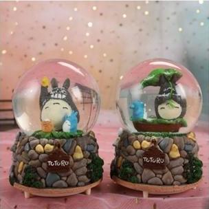 Totoro bola salju music box snow globe ghibli JS