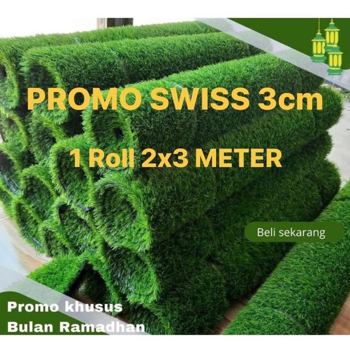 RUMPUT SINTETIS SWISS 3cm 2x3 METER /Rumput sintetis / Rumput sintetis swiss Green