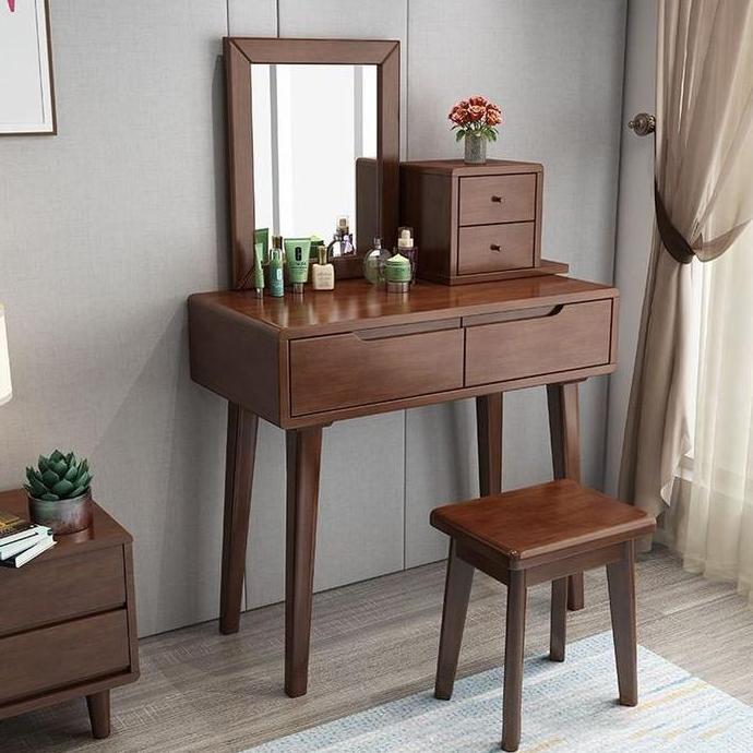 meja rias jati minimalis modern / kaca make up