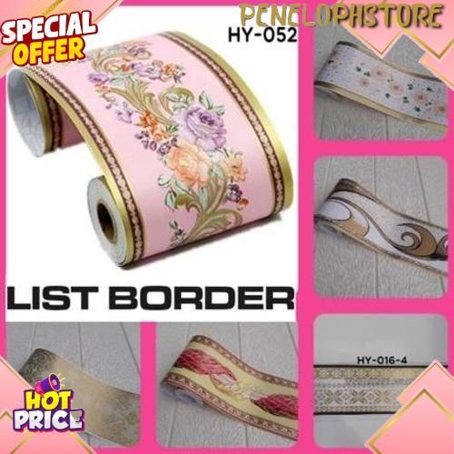 Terlaris List Border Stiker 10 Meter Wall Border List Border Motif Bunga List Wallpaper Dinding Bord