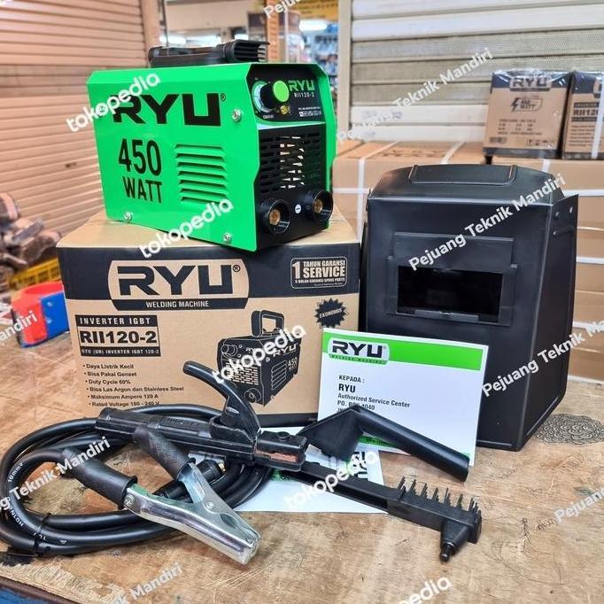 EXAMINER MESIN LAS INVERTER RYU RII 120 450WATT / TRAFO LAS 450 WATT RYU 120 A