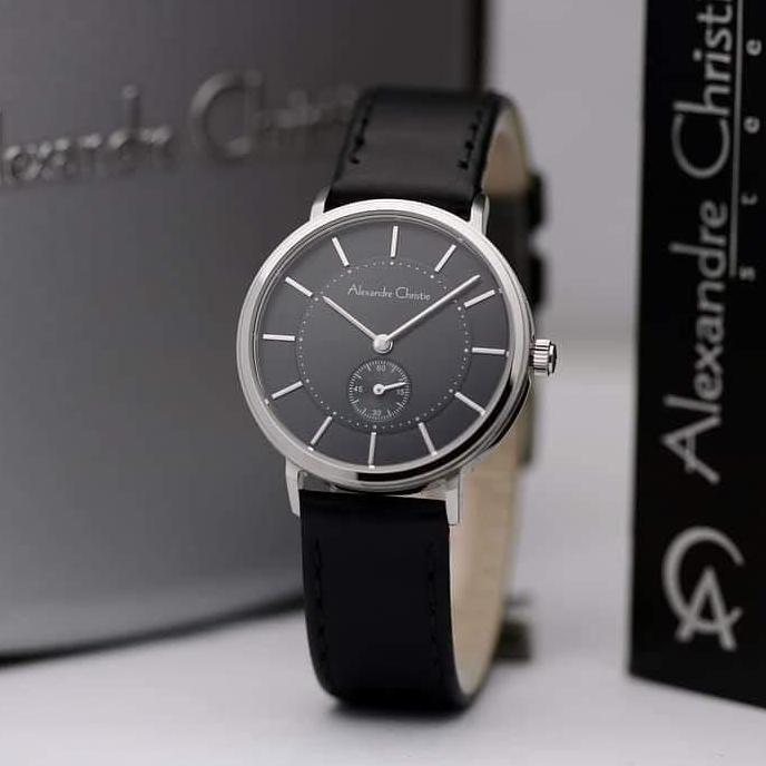 ALEXANDRE CHRISTIE AC8493 AC 8493 SILVER BLACK JAM TANGAN ORI