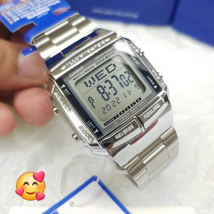 CASIO DB360-1A DB-360-1A SILVER JAM TANGAN RANTAI DIGITAL ORIGINAL