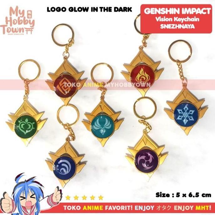 Gantungan Kunci Vision Genshin Impact Snezhnaya Glow In The Dark