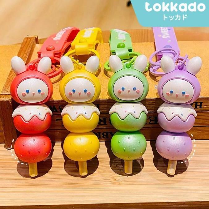 TOKKADO Dango Keychain Gantungan Kunci Kue Beras Snack Mochi Jepang Lucu