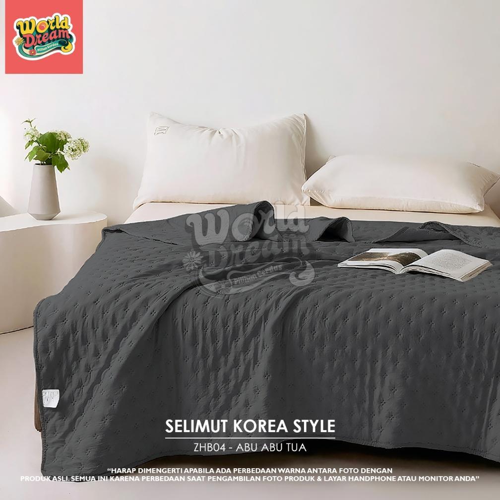 Worlddream Bed Cover Selimut Lembut Motif Polos Selimut Polos Korea Lembut 180X200 160X200 120X200Cm