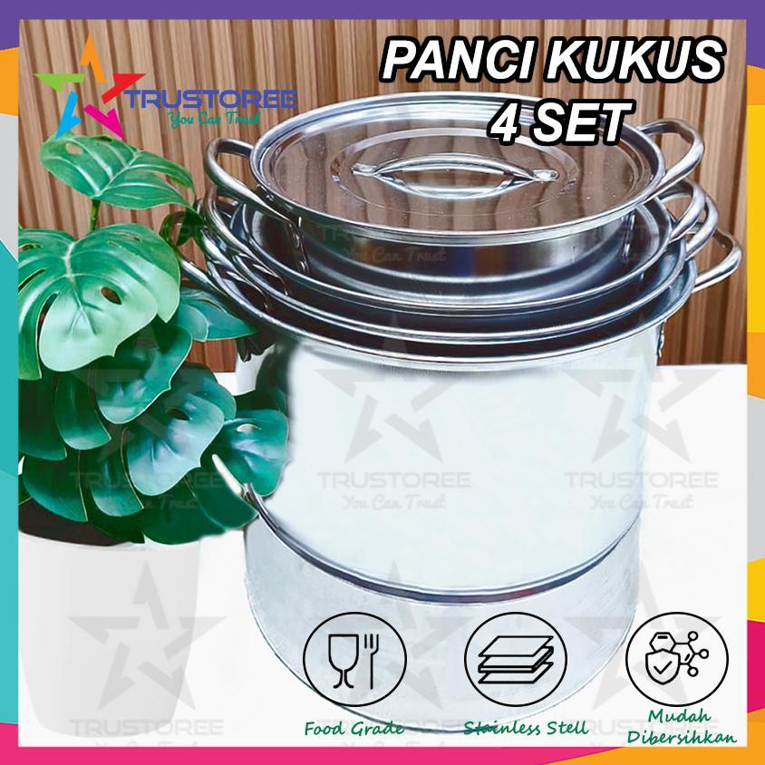 Panci Kukus  / Stockpot Steamer 4 Set Stainless Steel