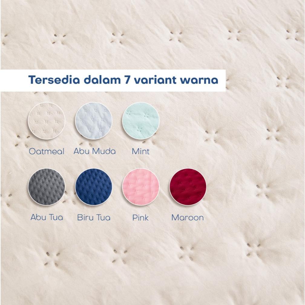 Unitwo [Bed Cover Only] Bed Cover Selimut Tidur Lembut Motif Polos - Soft Blanket Selimut Polos Kore