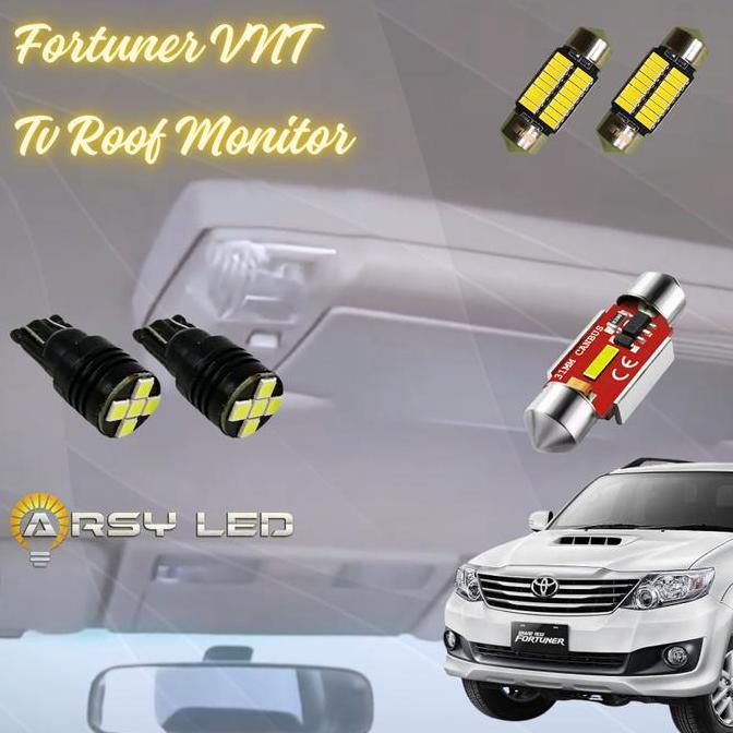 LED LAMPU LED Plafon Kabin Mobil Fortuner vnt 2012 2015 isi 5 buah TV Monitor Xtrime Bright Car