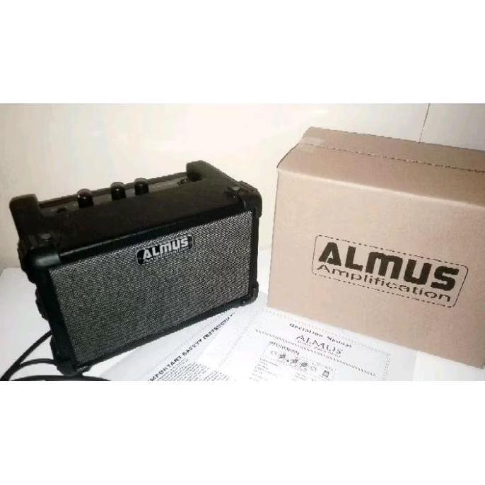 ALMUS Ampli Gitar Mini Distorsi Amplifier Bass dengan Kualitas Suara Terbaik untuk Performa Musik An