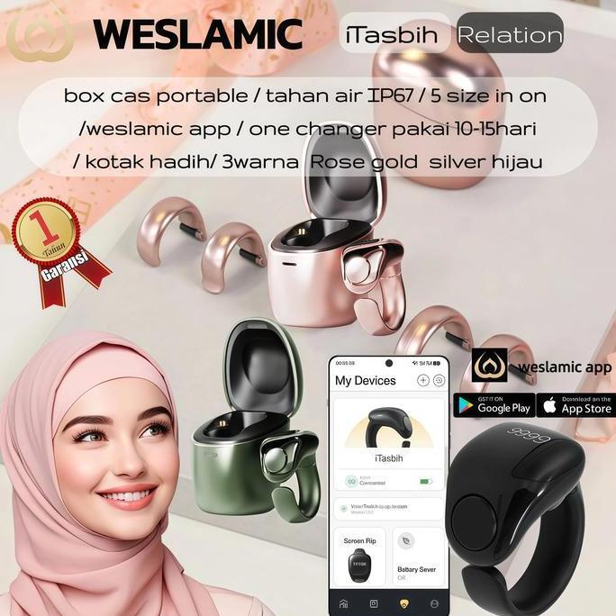 Weslamic Itasbih Relation Zikr Ring Tasbin Digital Smart Tasbih Smart Ring Cincin Tasbih Digital