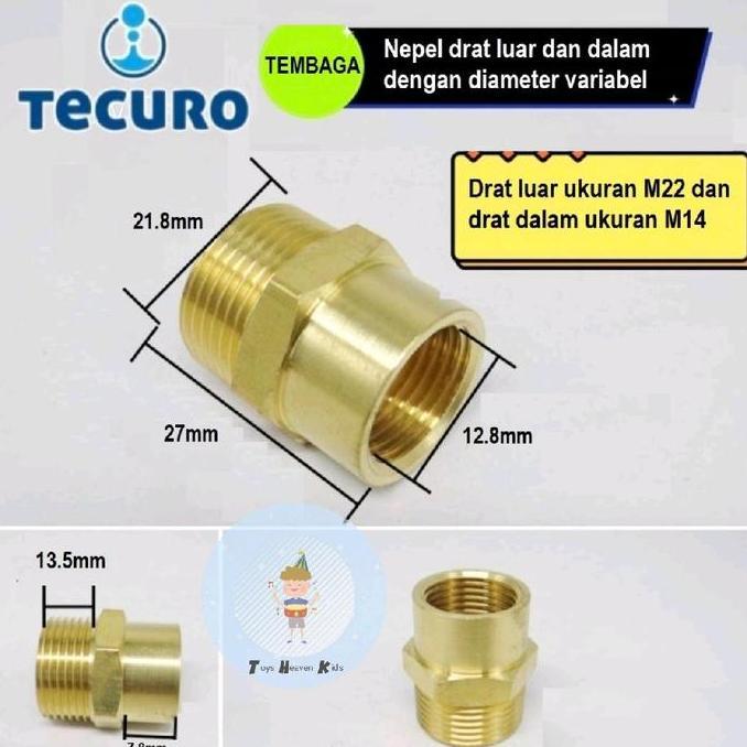 Sambungan Connector Nepel Male M22 To Female M14 (TH02)