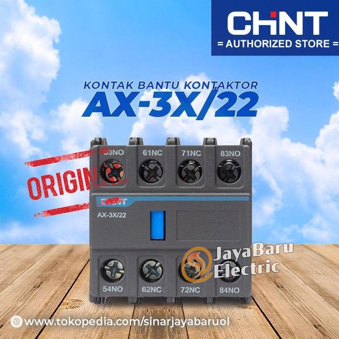 Promo CHINT Auxiliary Kontak Bantu Contactor Kontaktor 2NO 2NC AX-3X/22 Diskon
