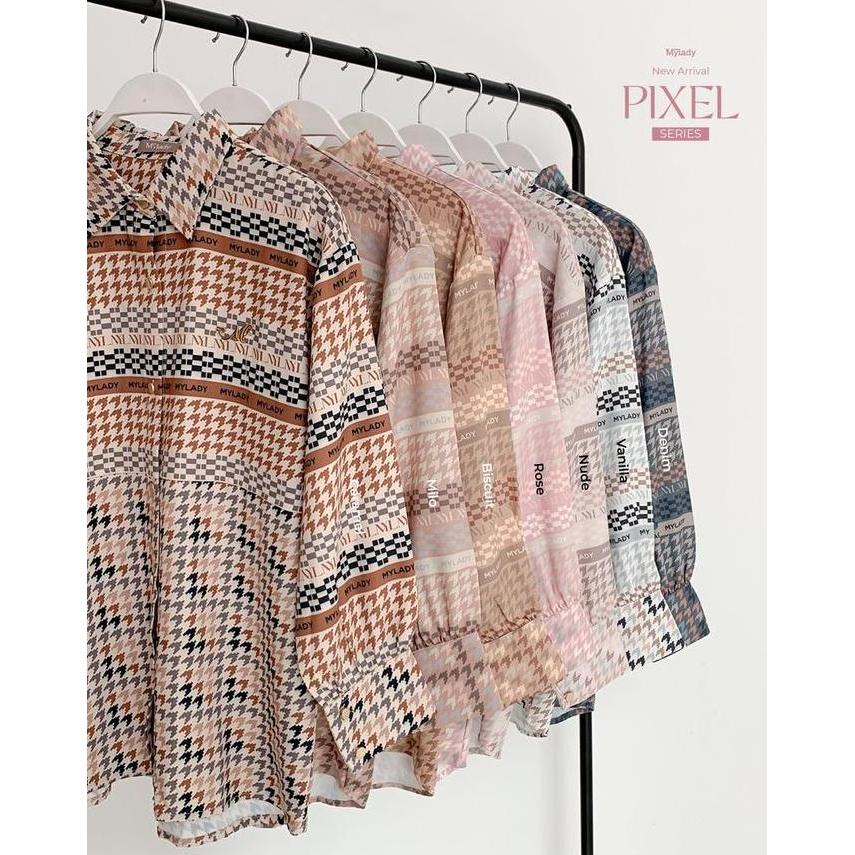 Mylady Pixel Series  Atasan  Wanita  Muslim Basic Cantik Motif Nyaman Baju Panjang