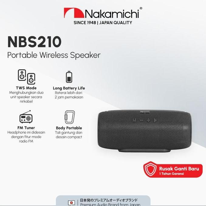 Nakamichi NBS210 Portable Wireless Speaker Audio Bluetooth