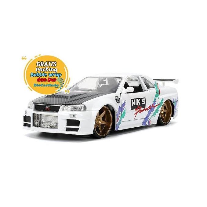 Jada 1:24 - JDM Tuners 2002 Nissan Skyline GT-R (BNR34) HKS Power Putih