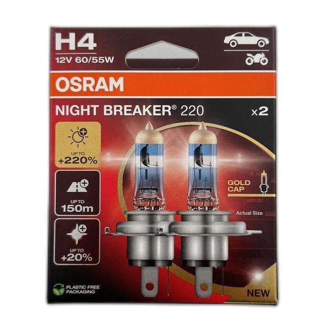 Osram H4 60/55W Nbr / Nb200 / Nbr200 / Night Breaker 200 Terbatas