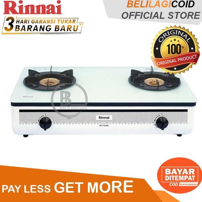 Rinnai Kompor Gas Jumbo 2 Tungku Kaca Tempered RI 712 GA