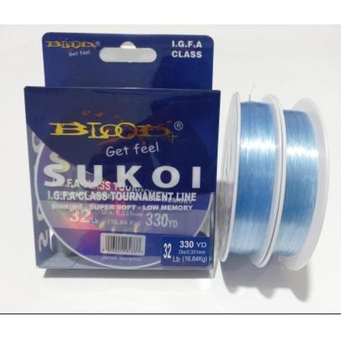 Hero_Maskur - Senar Pancing Blood-X Super Kuat Fluorocarbon Coated - Biru Laut