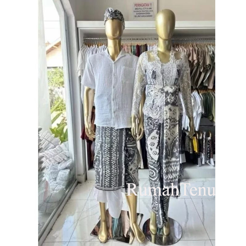 RumahTenun || BUSANA ADAT BALI -SET COUPLE SAPUT KAMEN -KAMPUH BLANKET BALI || MOTIF TERBARU