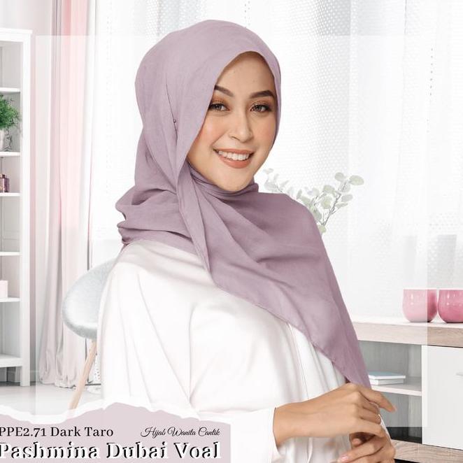 Pashmina Hijab Jilbab Kerudung Dubai Voal Warna Misty Grey
