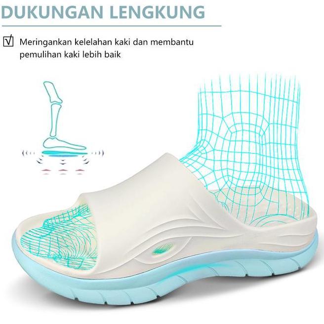 Sandal Recovery Ortotik Dengan Bantal Tebal Desain Jari Terbuka Tipe Slide Olahraga Yang Dilengkapi 