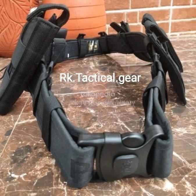 Kopel PDL kanvas Fullset Asli Jatah Polri Original Pembagian Polisi Sabuk Gesper Hitam POLISI ANG