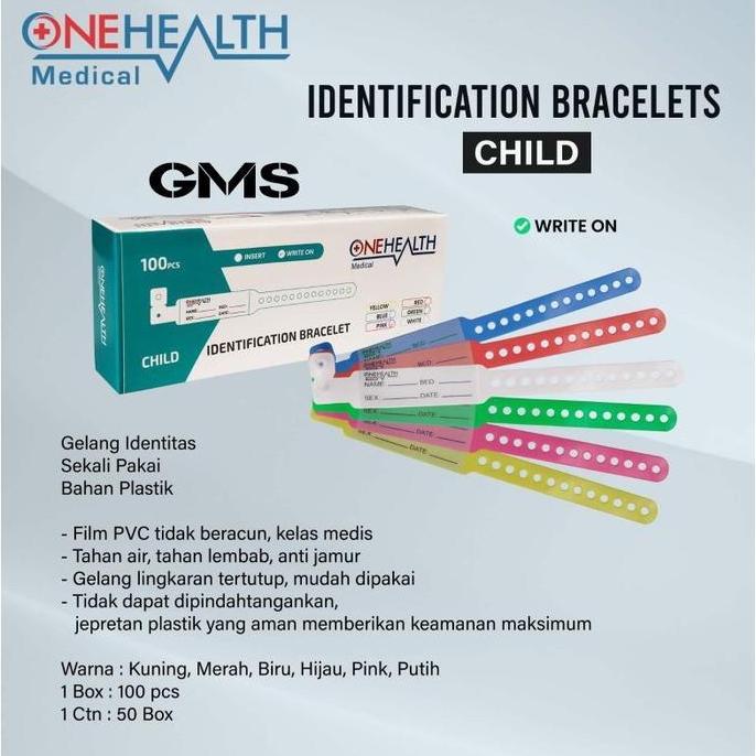 ID Band Gelang Indentitas Pasien Onehealth Box isi 100 Pcs