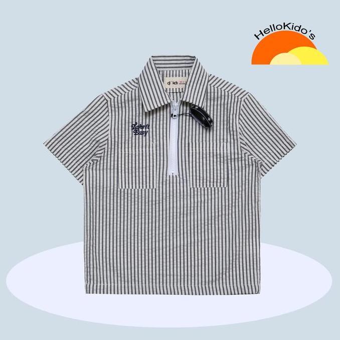 Kemeja Anak Laki Laki Kemeja Garis garis Anak Laki Laki Kemeja Oversize Anak Laki Laki Kemeja Zipper