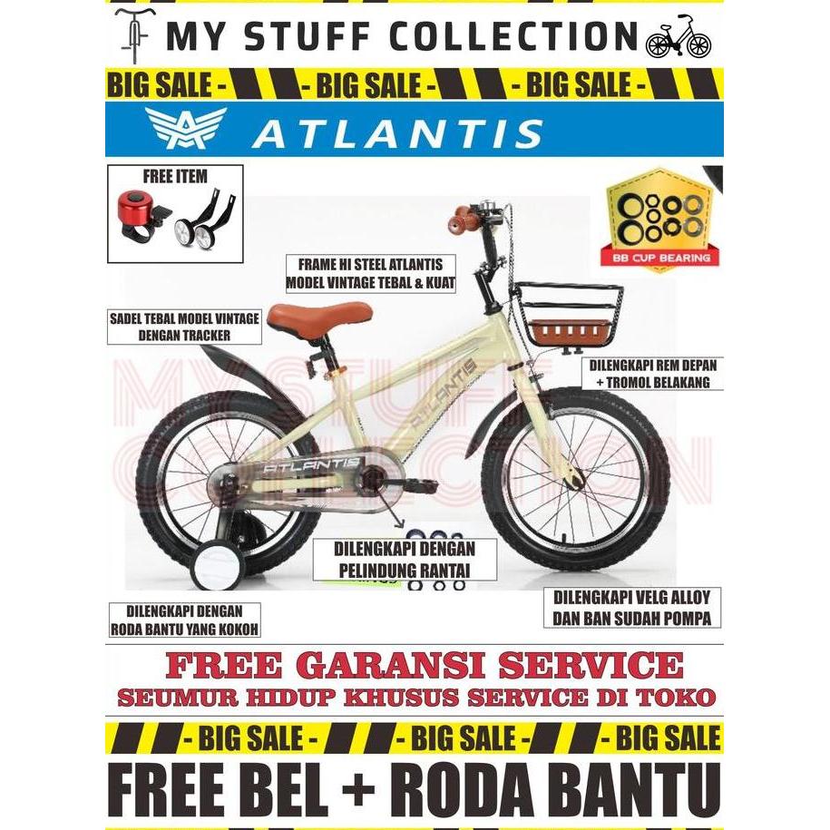 Promo SEPEDA BMX ATLANTIS UKURAN 16 INCH SERI LONDON BIKE FRAME HI TEEN STEEL VLEG DOUBLE ALLOY COD