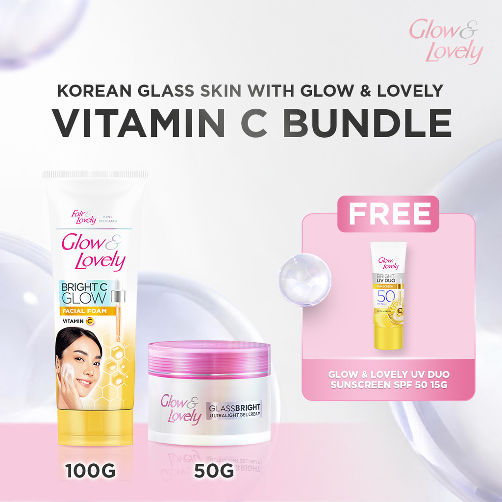Buy Glow & Lovely Glassbright Cream 50gr & Bright C Glow 100gr Free Sunscreen Wajah SPF 50 15gr