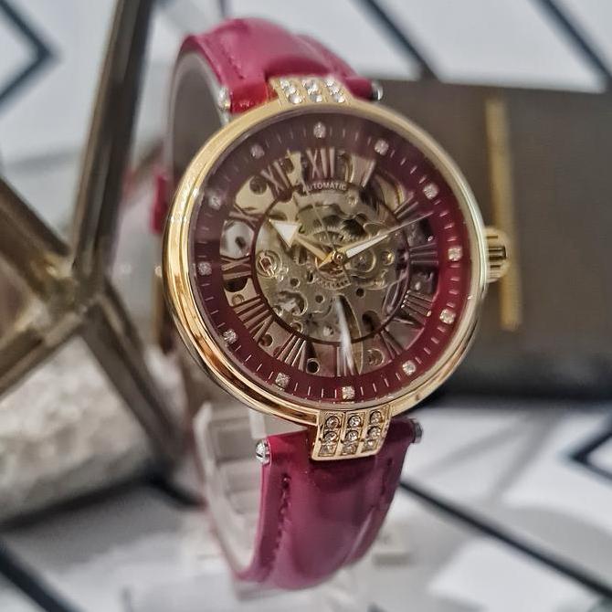 Ready FORSINING Eden Ungu Jam Tangan Wanita Original Automatic Otomatis Mechanical Mekanik Skeleton 