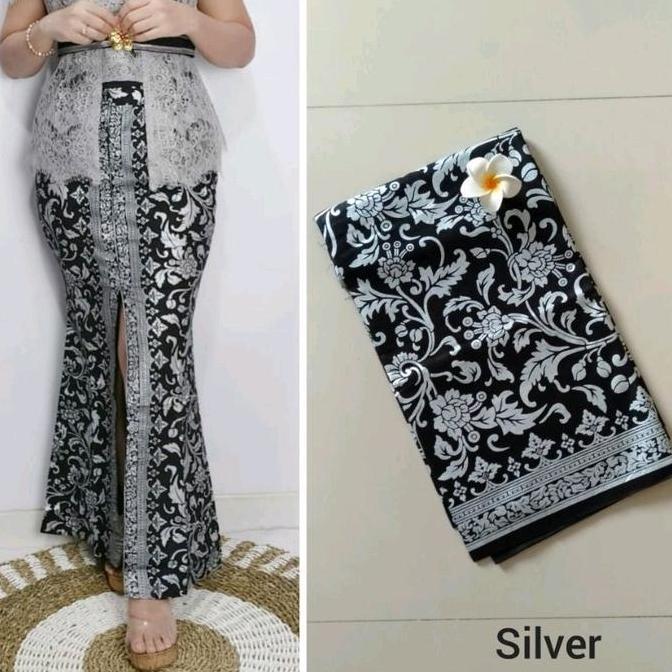 Rok Duyung Katun Prada Ukir Silver murah
