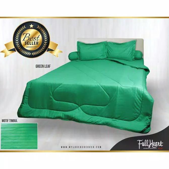 Ready Sprei T30 Polos Emboss Fullheart MyLove Green Leaf 180x200 cm